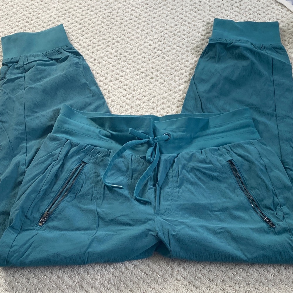 Athleta Teal Drawstring Jogger Pants, size 4
